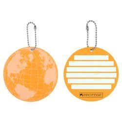 Protege Neon Round EZ ID Travel Baggage Suitcase Luggage Tags - 2 Pack - Orange