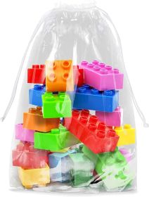 Clear Plastic Drawstring Bags 4" x 6"; Pack of 100 Clear Bags for Gifts 2 Mil Polyethylene Drawstring Gift Bags; Water-Resistant Plastic Shoe Bag