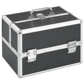 Make-up Case 8.7"x11.8"x8.3" Black Aluminum