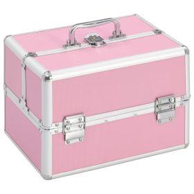 Make-up Case 8.7"x11.8"x8.3" Pink Aluminum