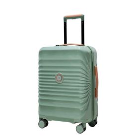 24" Luggage Lightweight Suitcase TSA Lock USB port Luggage Wheel lock Artificial leather Top handle Spinner Wheels GREEN