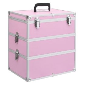 Make-up Case 14.6"x9.4"x15.7" Pink Aluminum