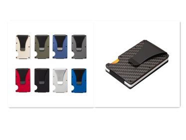 Carbon Fiber Wallet Aluminum Alloy Bank Card Holder (Option: Set)