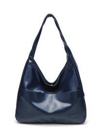 Fashion Tote Bag Large Capacity Casual Shoulder Bag Women's Commuting Handbag College Student (Color: Dark blue)