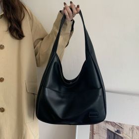 Fashion Tote Bag Large Capacity Casual Shoulder Bag Women's Commuting Handbag College Student (Color: Black)
