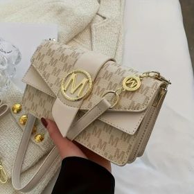 Stylish Shoulder Bag For Women, Simple PU Leather Flap Crossbody Bag, Fashionable Purse & Handbags (Color: White)