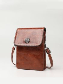 Fashion Simple Large Capacity Mobile Phone Bag Mini Crossbody Bag (Color: yellow)