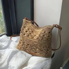 Hand Woven Crossbody Bag, Shoulder Bag (Color: khaki)