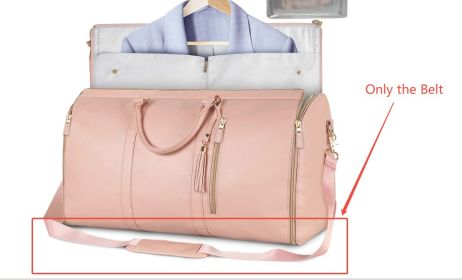 Large Capacity Travel Duffle Bag Women's Handbag Folding Suit Bag Waterproof Clothes Totes (Option: Pink belt)