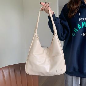 Fashion Tote Bag Large Capacity Casual Shoulder Bag Women's Commuting Handbag College Student (Color: White)