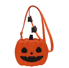Halloween Pumpkin Crossbody Bags for Women, PU Leather Shoulder Bag (Color: Orange, style: B)