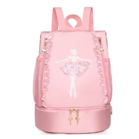 Children's Shoulder Dance Backpack Latin Ballet Book Bag (Color: Pink)