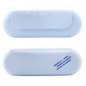 Silicone Makeup Brush Holder Travel Cosmetic Bag (Color: Blue)