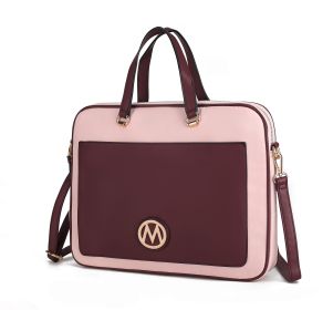 MKF Collection Nina Vegan Leather Women Laptop Case by Mia K (Color: Burgundy, Material: Vegan Leather)