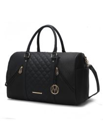 MKF Collection Allegra Vegan Leather Women Duffle by Mia k (Color: Black, Material: Vegan Leather)