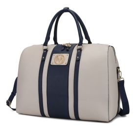 MKF Collection Melissa Women's Vegan Lather Duffle Bag By Mia K (Color: Ivory, Material: Vegan Leather)